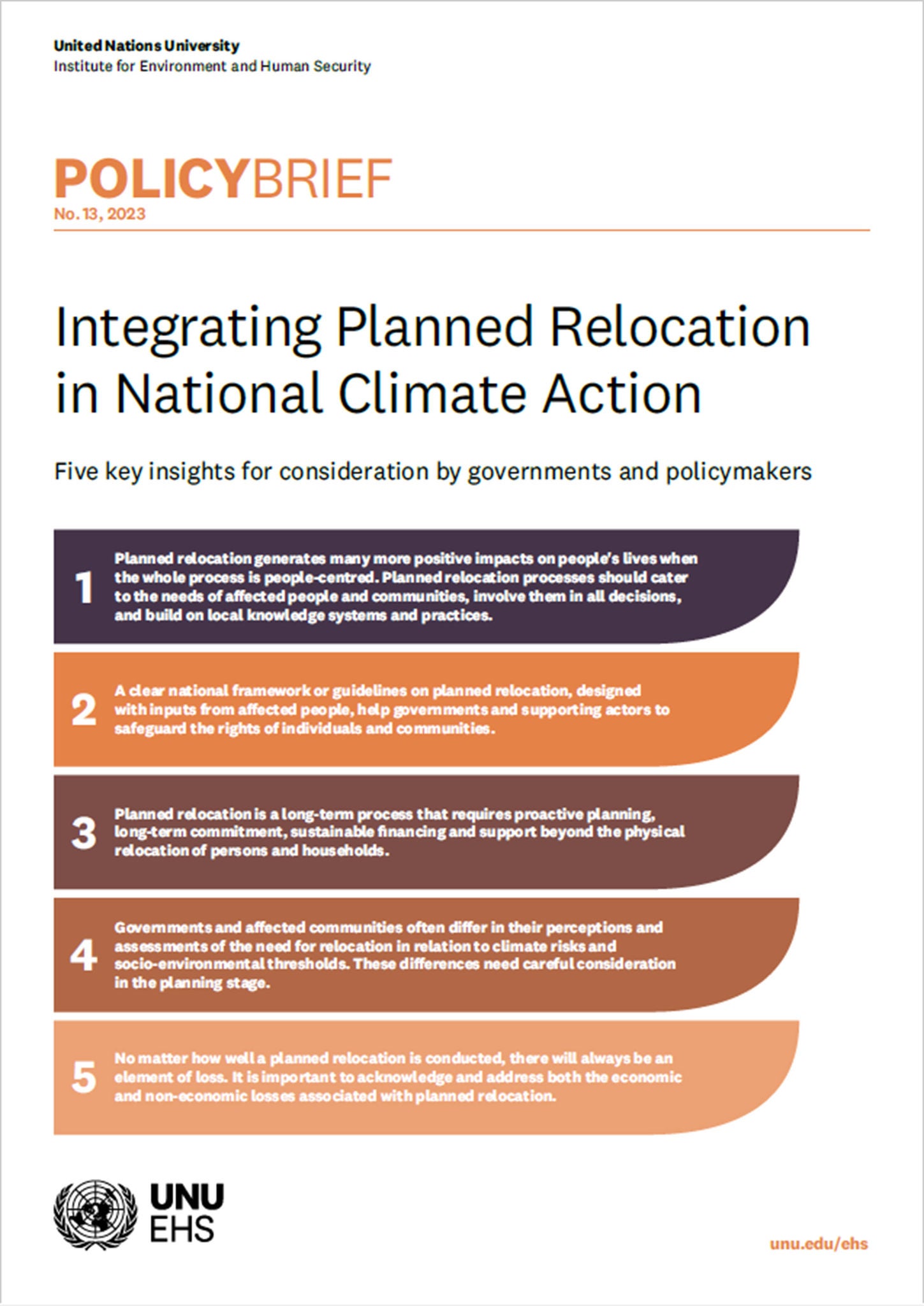 Cover Policy Brief on Planned Relocation