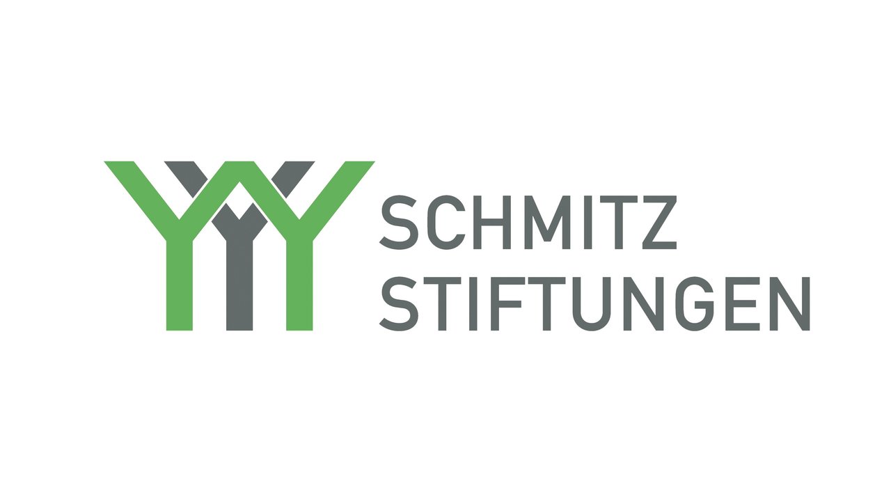 Logo of Schmitz Stiftungen featuring green and gray stylized letters and shapes.