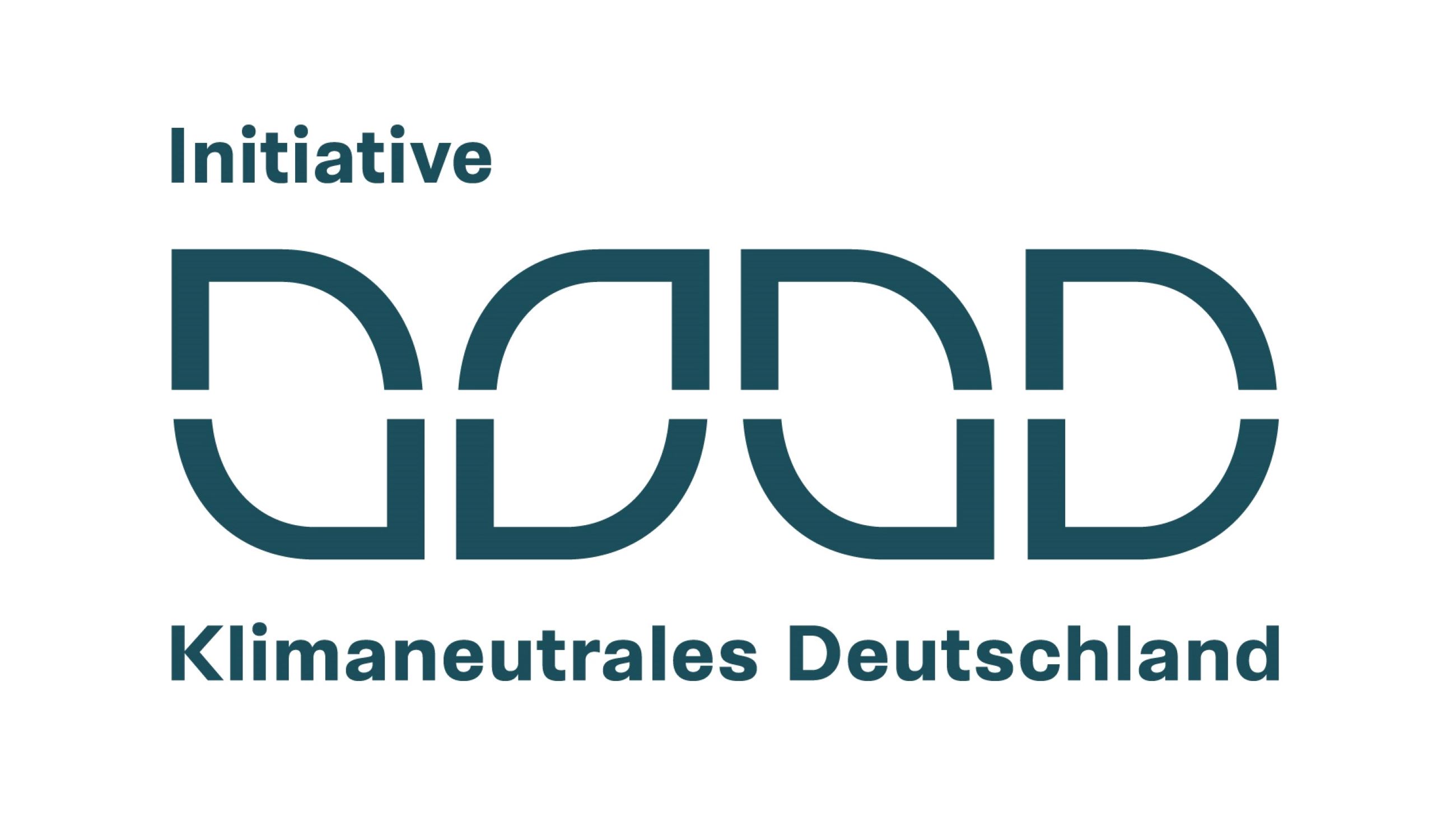 Logo of the initiative "Klimaneutrales Deutschland" with stylized letters and a clean design.