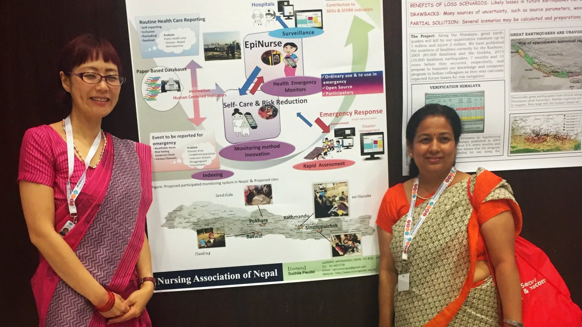 Sakiko Kanbara and Apsara Pandey present the EpiNurse project after the RISK Award Ceremony. Sakiko Kanbara and Apsara Pandey present the EpiNurse project after the RISK Award Ceremony.