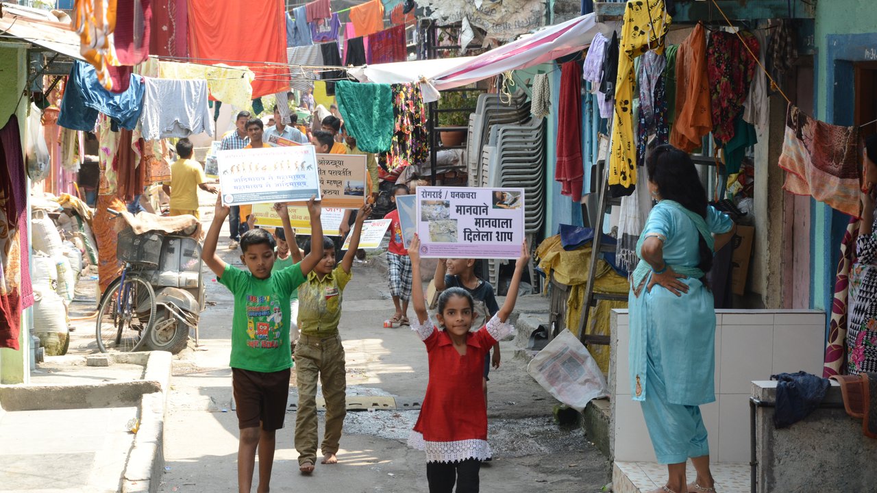 Kids in DRR Children listening to DRR lectures
