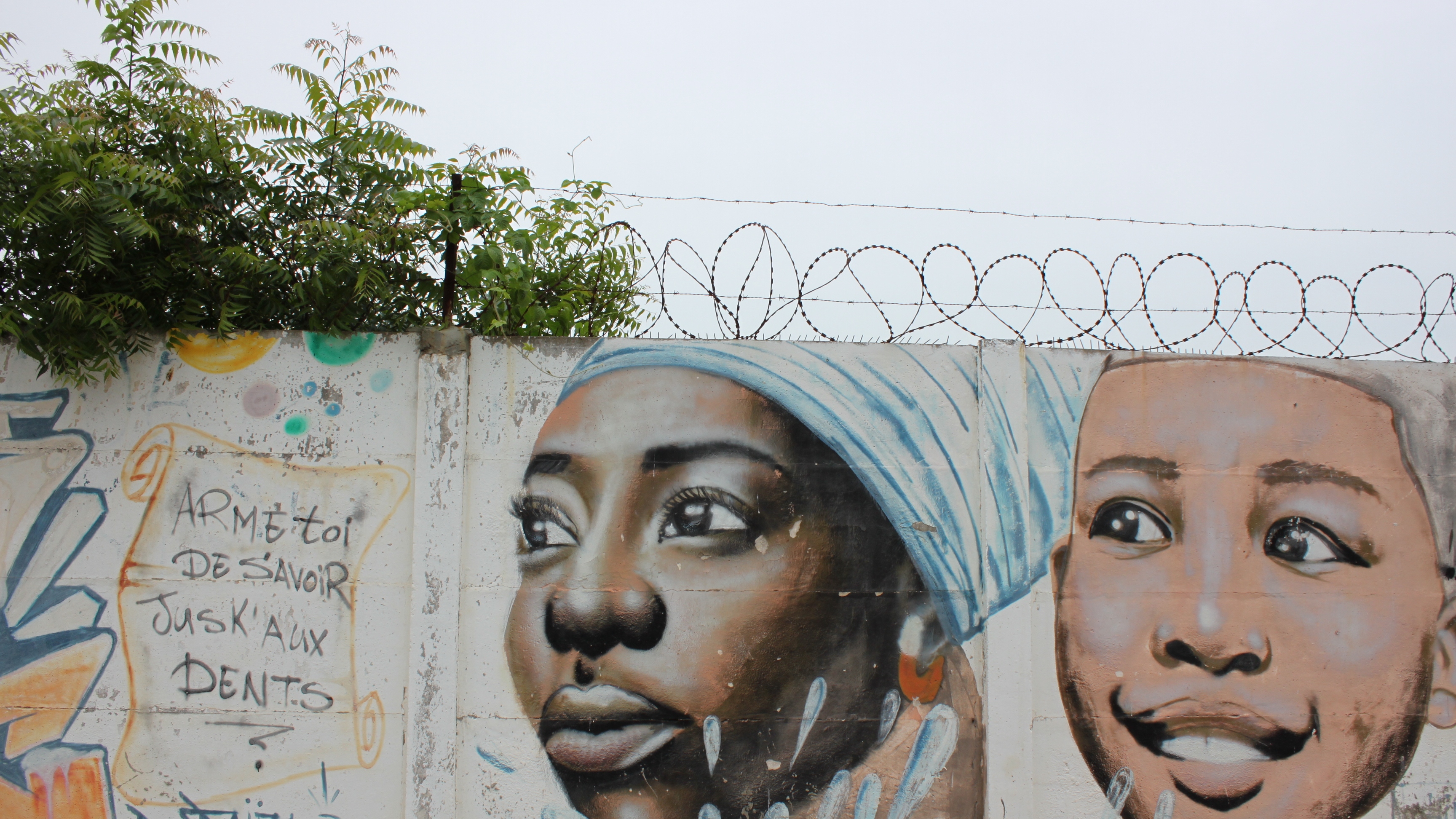 Wall with paintings